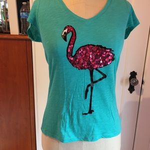 Teal flamingo t-shirt
